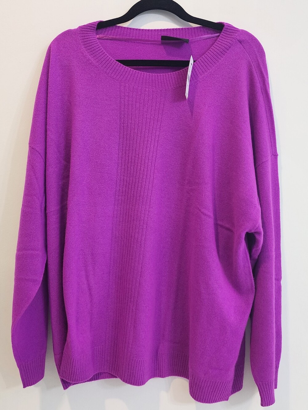 Lane Bryant 100% Cashmere Sweater 26/28 Fuschia Quiet Luxury Capsule Minimal